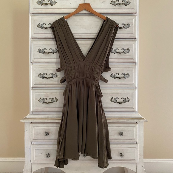 Windsor Summer Vibes Olive Gauze Dress - Picture 5 of 7